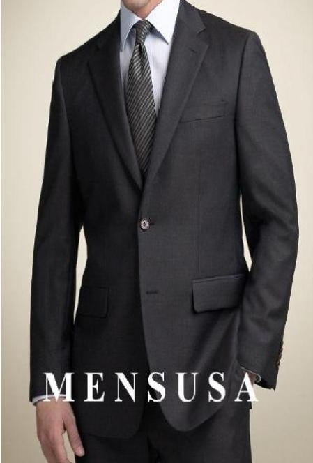 Black 2 Buttons premier quality italian fabric Men's Suits Super 100's