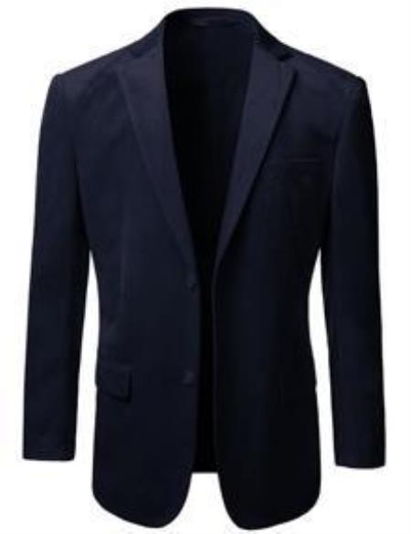 Men's 2 Button Velvet Men's Wholesale Blazer  Navy