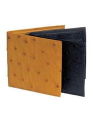 Men's Genuine Exotic Animal Skin Ferrini Full Quill Ostrich Hipster Wallet