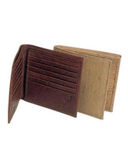 Men's Genuine Exotic Animal Skin Ferrini Genuine Smooth Ostrich Wallet Oryx,Brown