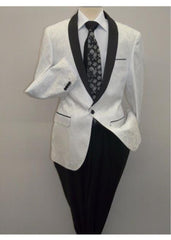 Men's Insomnia ,Sport Coat Jacket Blazer Navy Shiny Paisley Performer Formal Stage