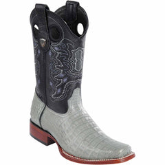 Men's Wild West Caiman Belly Skin Rodeo Toe Boots 281882
