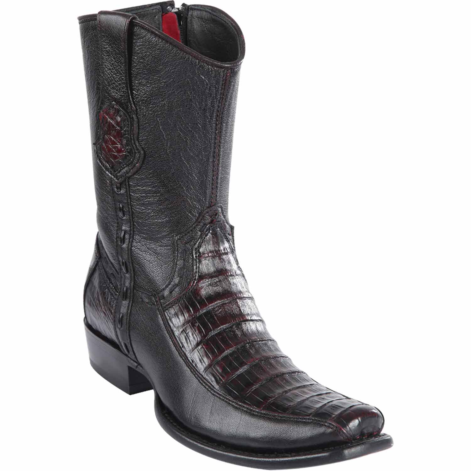 Men's Wild West Caiman Belly with Deer Dubai Toe Short BootS 279BF82