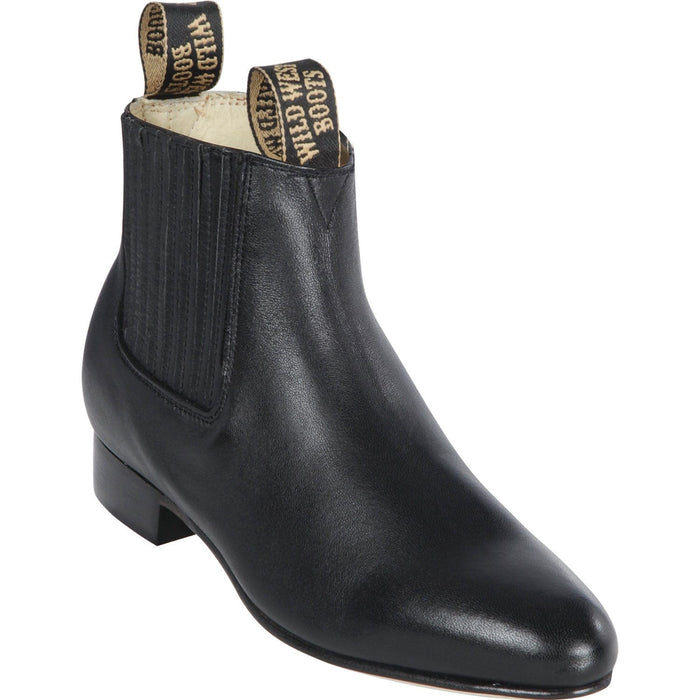 Men's Wild West Deer Skin Round Toe Charro Short Boots 261251