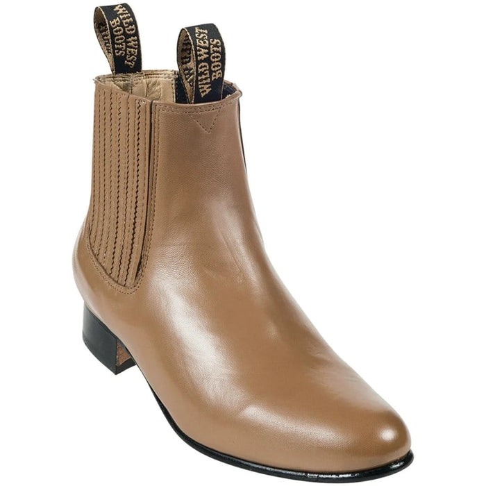 Men's Wild West Deer Skin Round Toe Charro Short Boots 26151