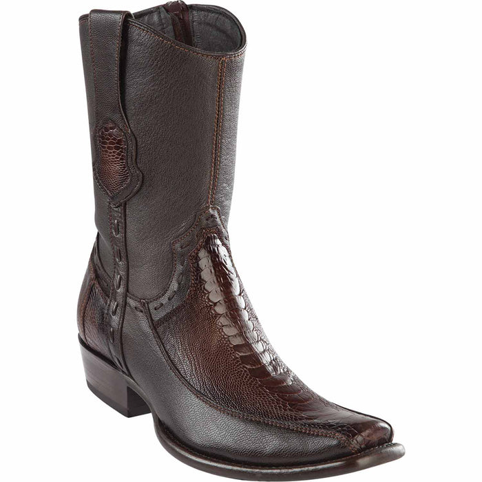 Men's Wild West Ostrich Leg with Deer Dubai Toe Short Boots 279BF05