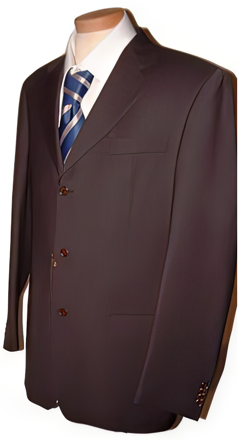 Mens 3 Button Blazer - Three Button Dark CoCo Brown Sport Coat - Side Vented - Wool Blazer