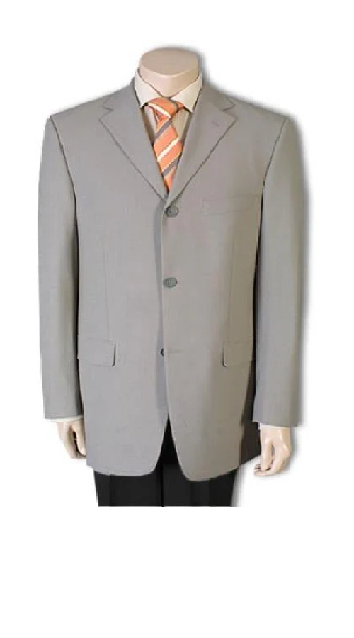 Mens 3 Button Blazer - Three Button Tan - Beige Sport Coat - Side Vented - Wool Blazer