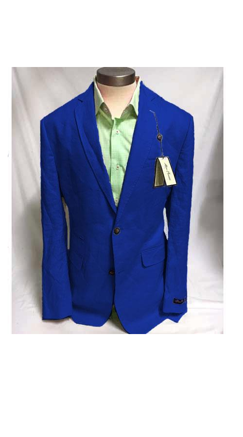 Mens Linen Blazer - Royal Blue Linen Sport Coat - Summer Blazer