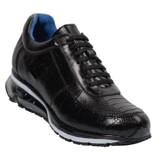Belvedere Exotic Sneaker Mens Black Ostrich Leg Todd