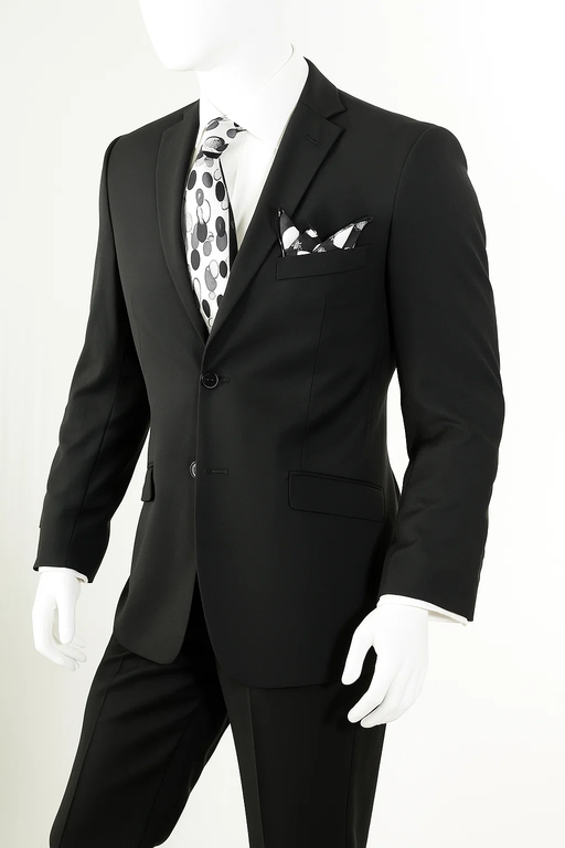 Buy 10 and More $59 Mens Black Slim Fit Suit Vent Online Discount Fashion Sale Cheap Priced Business Suits Clearance Sale For Men