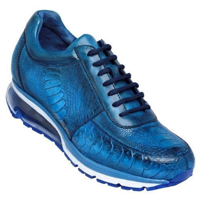 Belvedere Exotic Sneaker Mens Blue Ostrich Leg Todd
