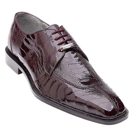 Belvedere Exotic Siena Mens Burgundy Ostrich Shoes 1463