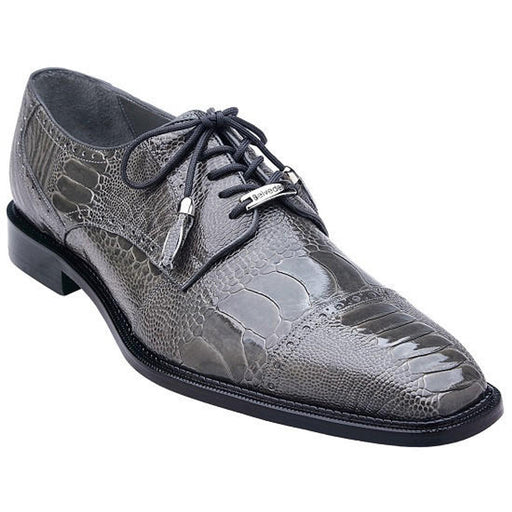 Belvedere Mens Gray Ostrich Leg Shoes Batta 14006