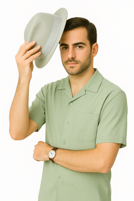 Mens Linen Walking Suit - Apple Green Summer Outfit - Mens Linen Suit