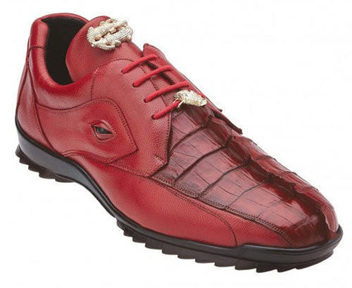 Belvedere Mens Red Genuine Hornback Gator Sneaker Vasco 336122