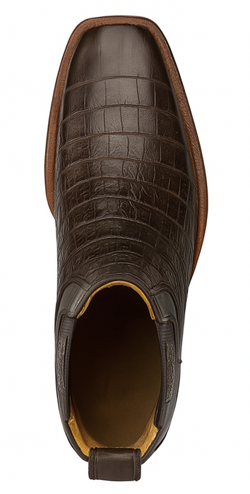 Mens Short Caiman Print Boots