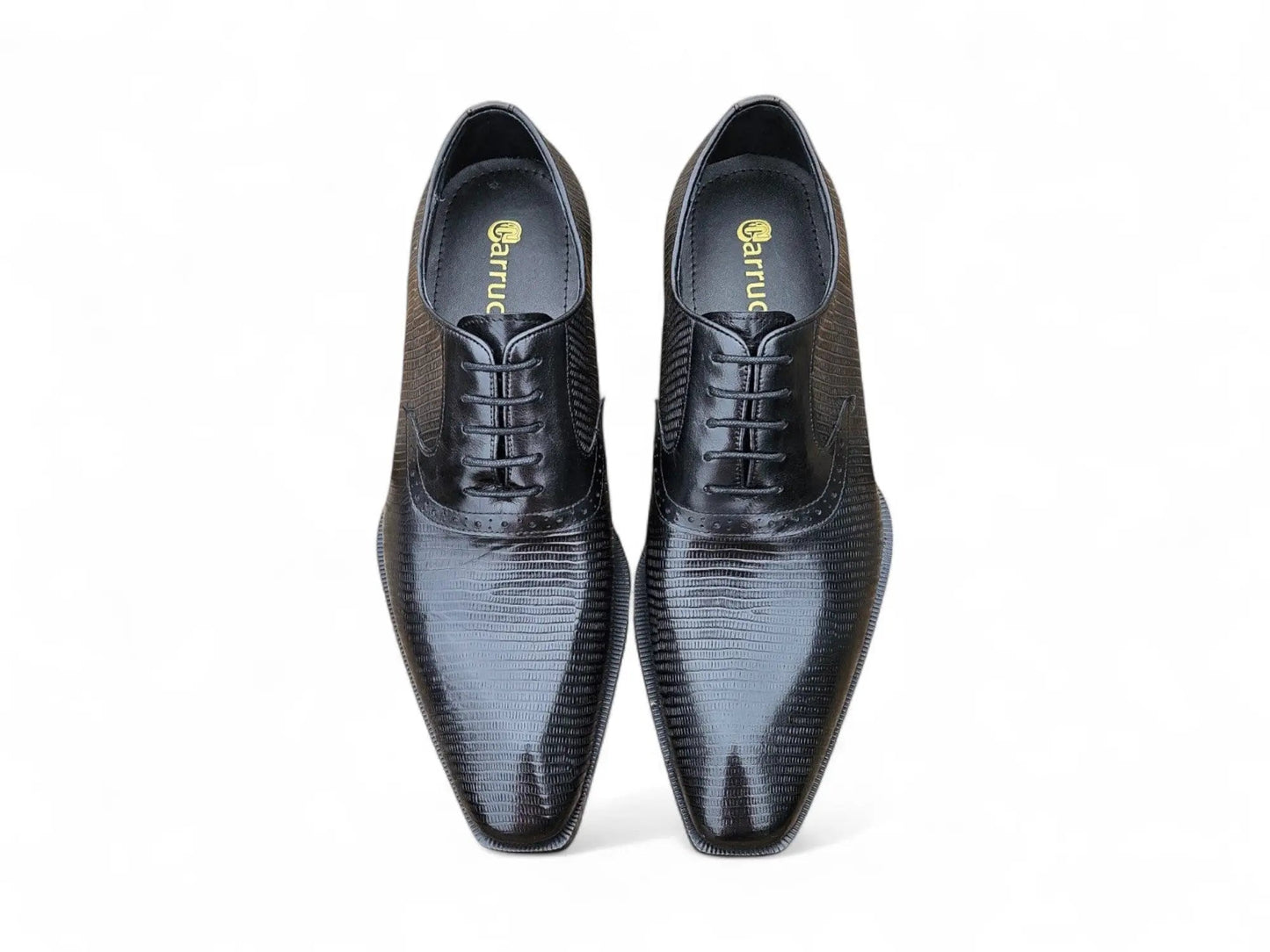 Carrucci Milano Lizard Embossed Oxford Dress Shoes