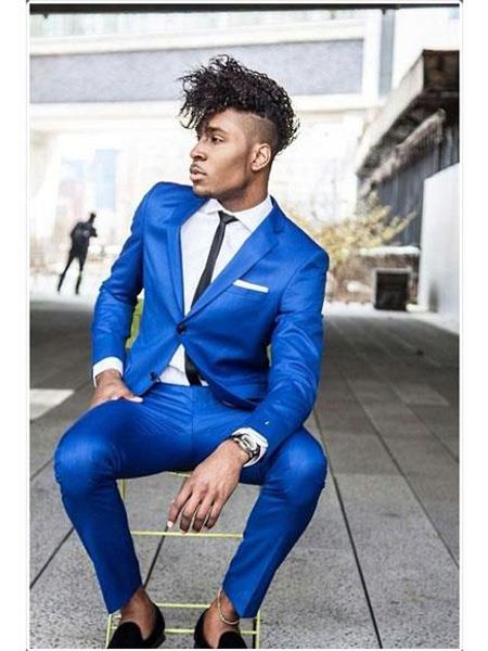 Mix and Match Suits Men's Saphire~Royal ~ Indigo ~ Bright Blue ~ Cobalt New Blue 2 Button Dress Suits for Men Separate Any Size Jacket & Pants Royal ~