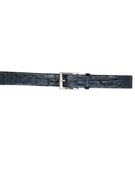 Real Authentic Skin Navy Blue All-Over Genuine Crocodile Hornback Cinturon De Cocodrilo