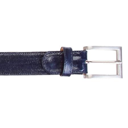 Navy Genuine Eel Belt