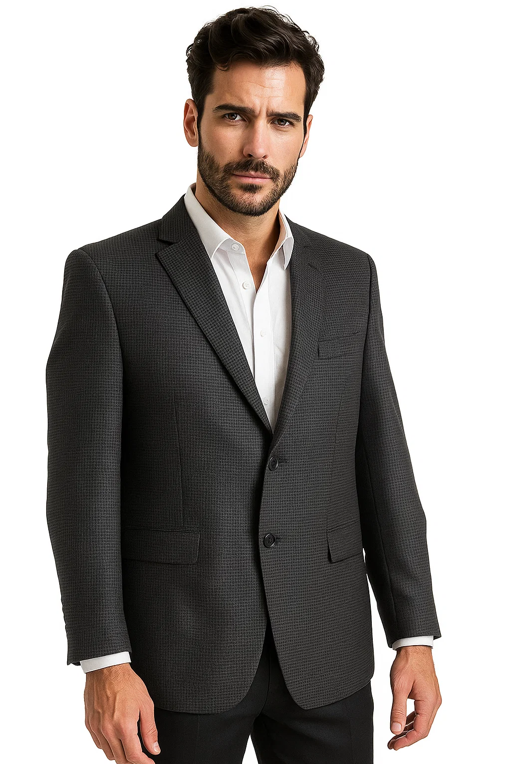 Cheap Priced Blazer Jacket For Men Online Designer Navy Tweed houndstooth checkered Sports Jacket Navy - PL-63961 Blue - Image 2
