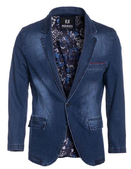 Denim Blazer - Denim Blue Sport Jacket - Jean Fabric Casual Jacket