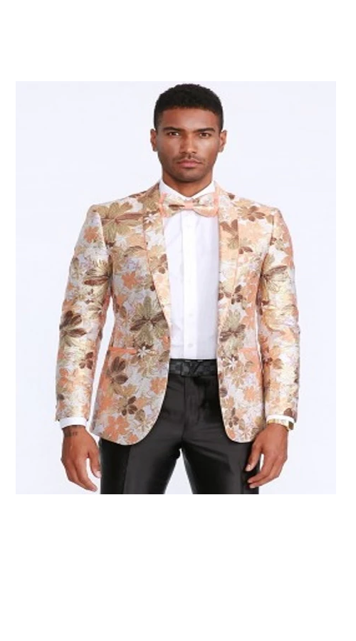 Orange Peach Blazer Tuxedo + Bowtie