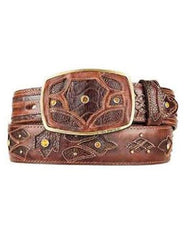 Original Ostrich Leg Skin Brown Fashion Western Belt