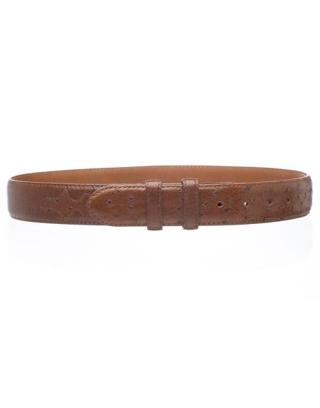 Men's Kango Genuine Ostrich Quill Skin 1 1/2'' width Belt