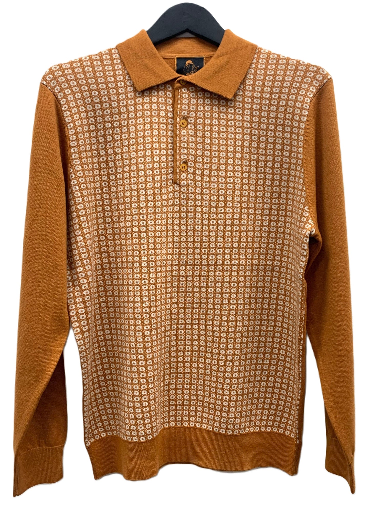 Cigar Couture 3 Button Pullover Polo Sweater Clay
