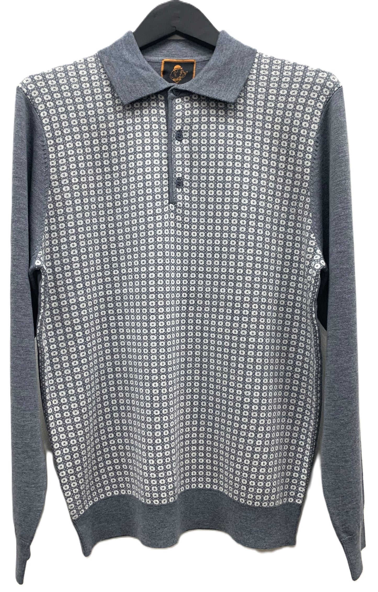 Cigar Couture 3 Button Pullover Polo Sweater Gray