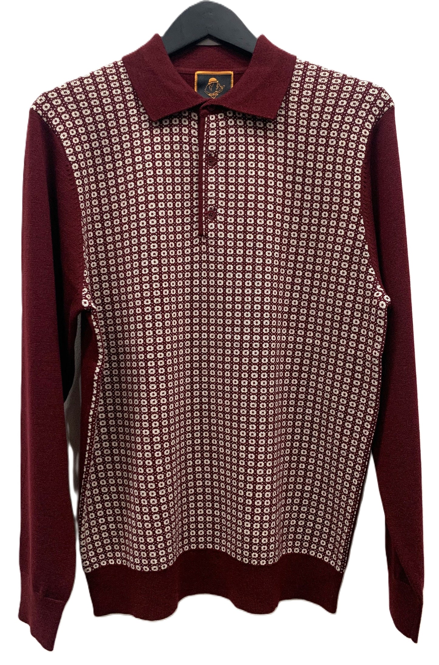 Cigar Couture 3 Button Pullover Polo Sweater Wine