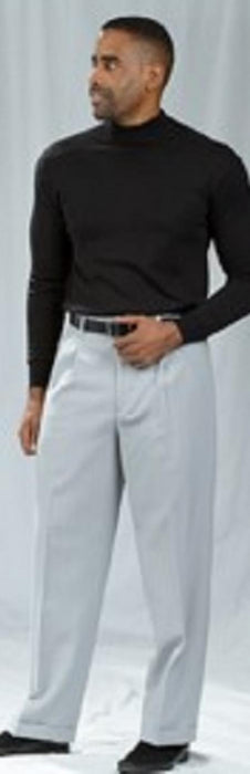 Pacelli Crystal Silver Pleated Baggy Fit Dress Pants unhemmed unfinished bottom Men's Wide Leg Trousers - Cheap Priced Dress Slacks For Men On Sale