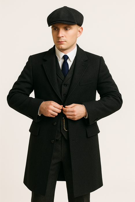 Brand New Quality Peaky Blinders Style Tweed Vested Peaky Blinders Suits - Peaky Blinders Outfit + Overcoat + Hat