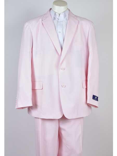 Pink 2 Button Men's Classic Fit Suit