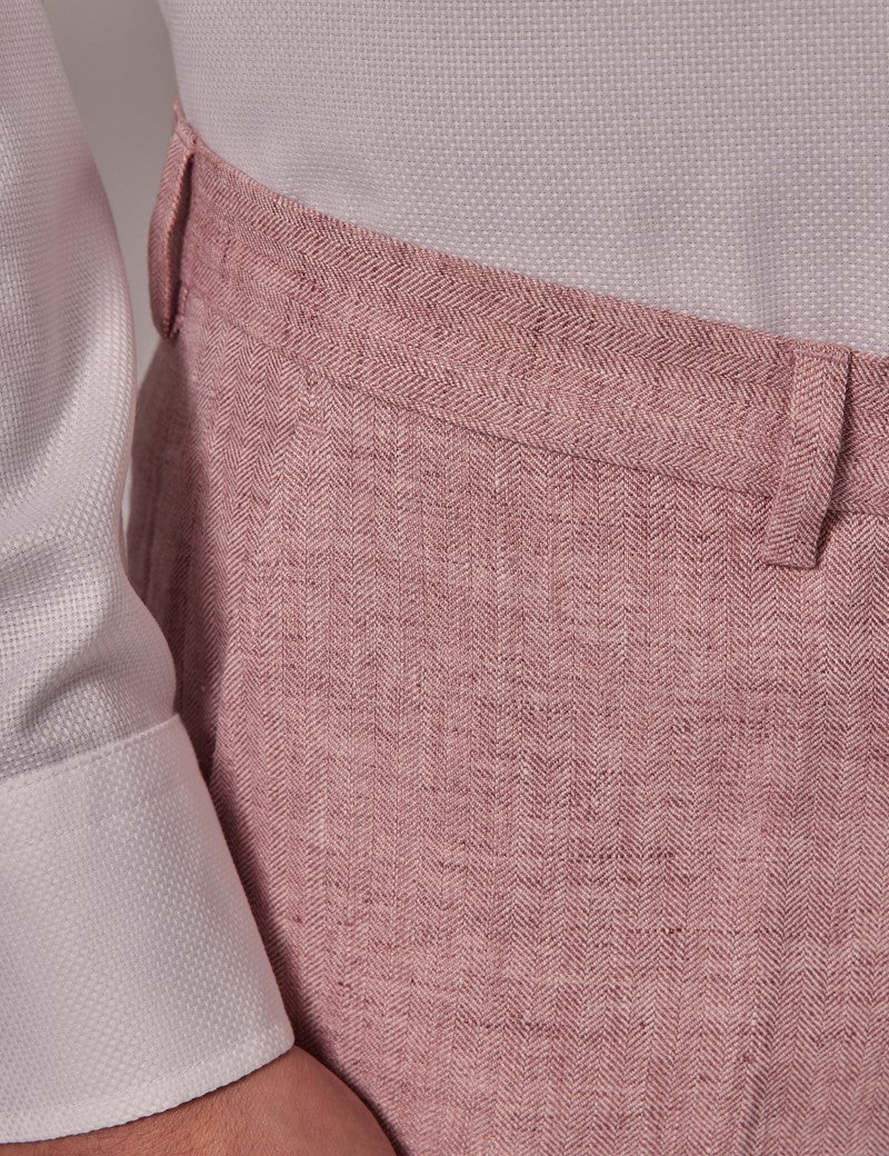Mens Linen Suit For Beach Wedding - Summer Suit in Pink
