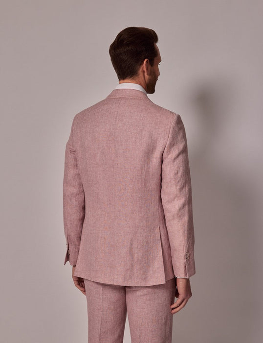 Mens Linen Suit For Beach Wedding - Summer Suit in Pink