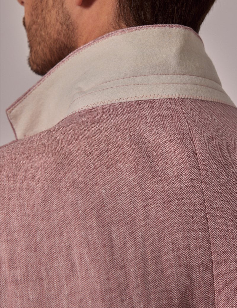 Mens Linen Suit For Beach Wedding - Summer Suit in Pink