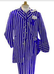 Pinstripe Zoot Suit - Royal Blue and White Pinstripe Gangster Suit - 1920s Suits