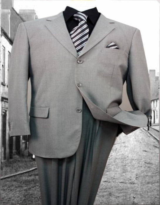 Grey-Gray Solid Color discounted Cheap Priced Business Suit Clearance Sale regular cut Available in 2 or Three ~ 3 Button Style Regular Classic Cut
