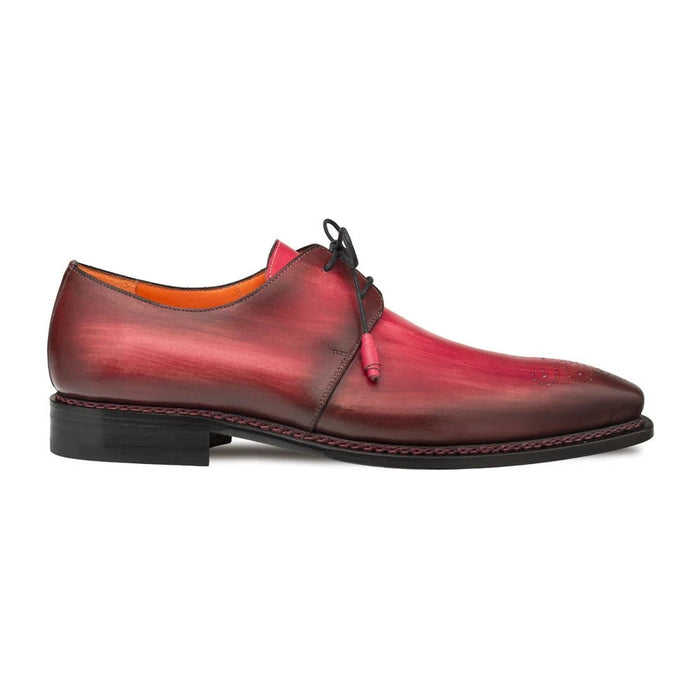 Mezlan Men's Principe Derby Shoes – Burgundy & Rust Patina Leather (Size 11)