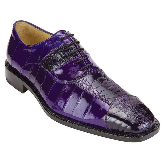 Belvedere Shoes Men's Purple Eel Ostrich Shoes Mare 2P7