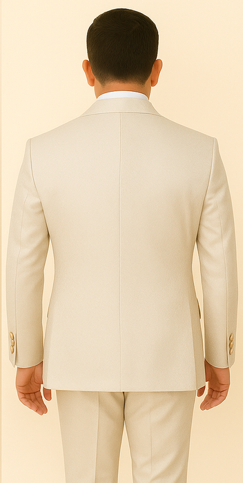 Rossi Man FORD RM1913 – Slim Fit 3-Piece Suit for Men in Off-White | Classic Style for Formal Occasions