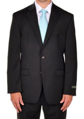 Mix and Match Suits 2 Buttons Men suit separates Black Pinstripe Dress Suit Separates Portly CUT Executive Fit Suit - Mens Portly Suit