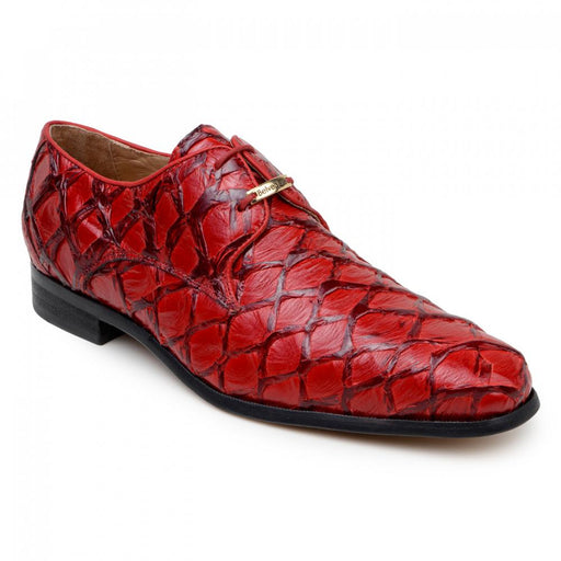 Belvedere Men's Red Pirarucu Dress Shoes Renzo