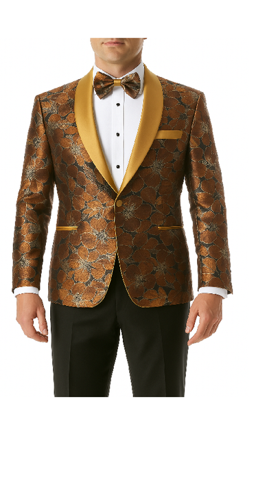 Rust - Copper - Orange Floral Blazer - Fancy Blazer