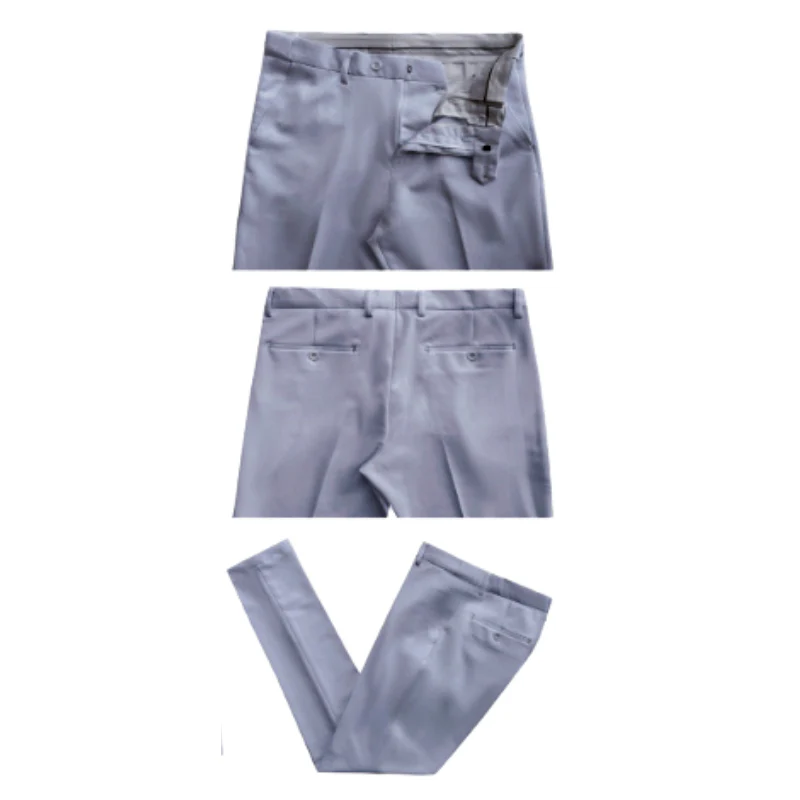 Cotton Suit - Summer Stretch Fabric - Mens Cotton-Stretch Fashion Suit Silver S9010 Modern Fit