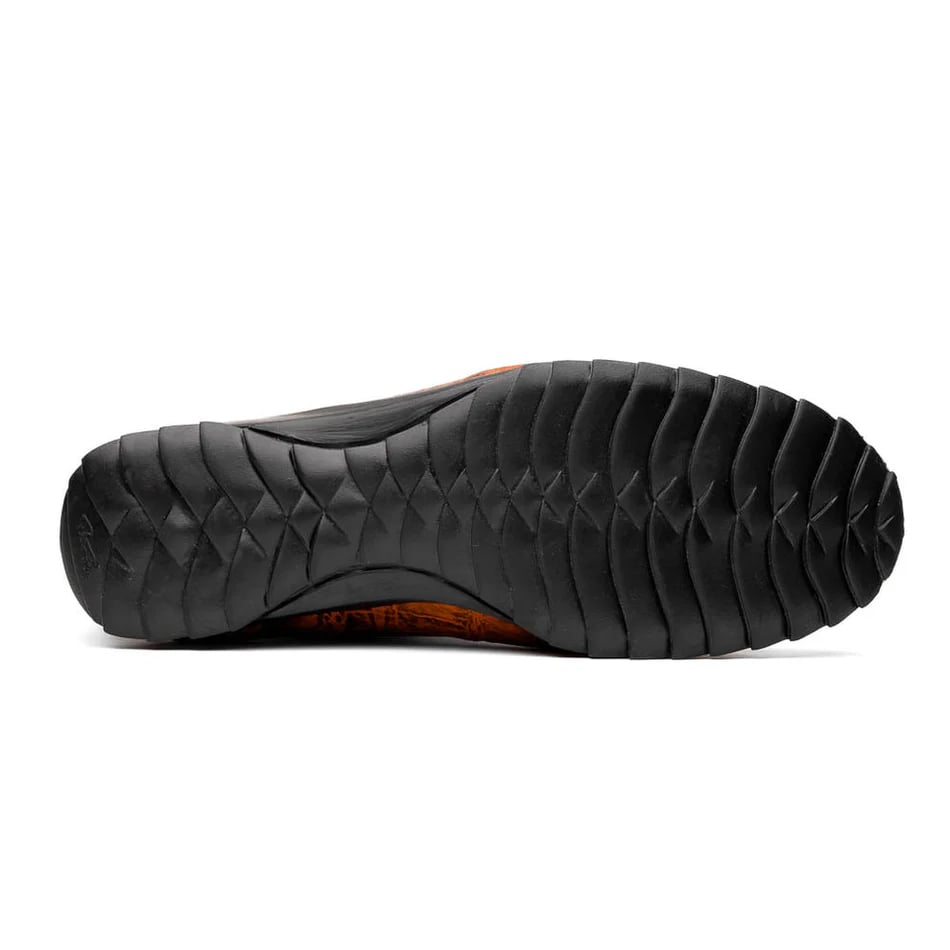 Marco Di Milano Saulo Men's Shoes Brandy & Brown Exotic Ostich / Alligator Casual Sneakers - Image 10