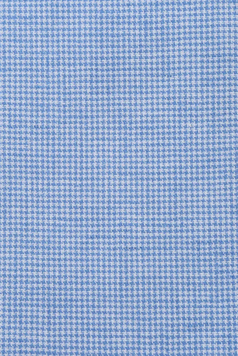 Mens Blazer - Cheap Priced Mens Sport Coat - Mens Classic Two Button Linen & Cotton Summer Sport Coat Blazer In Sky Blue Houndstooth